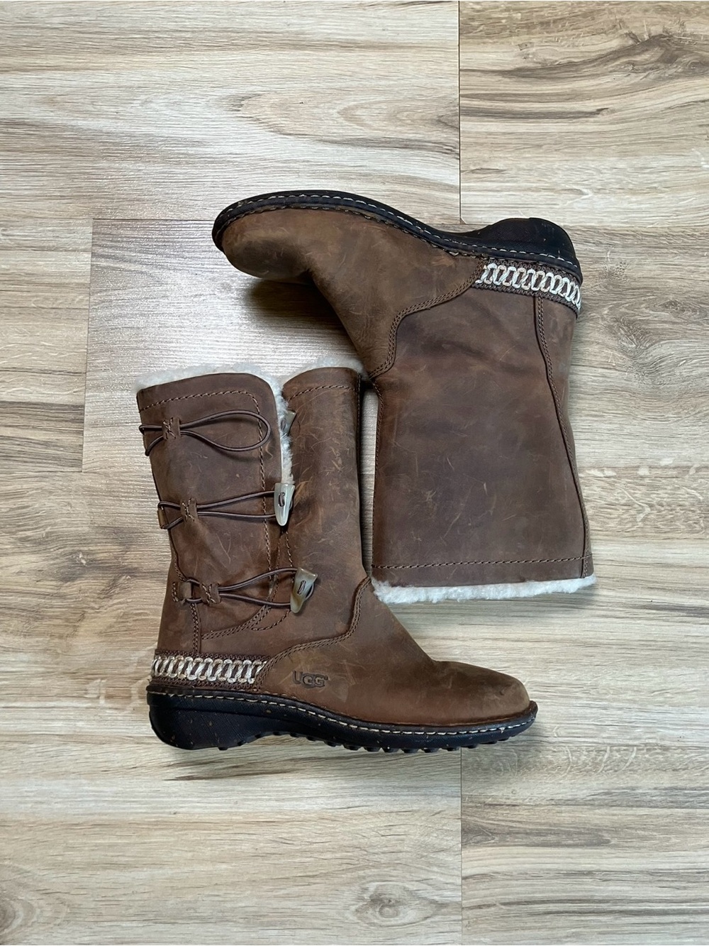 UGG Australia Kona Leather Shearling Boots